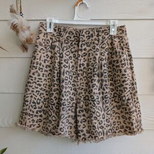 Free People Tan Leopard High Waist Shorts